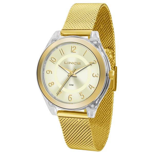 Relógio Lince Feminino Ref: Lrg4432p C2kx Acrílico Dourado - Lince