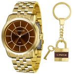 Relógio Lince Feminino Ref: Lrg4510l Ku55n1kx Dourado + Chaveiro