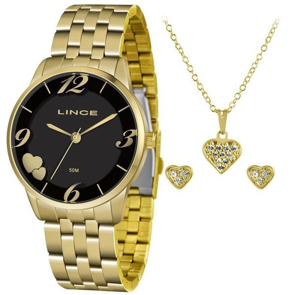 Relógio Lince Feminino Ref: Lrg4604l Kw07p2kx Dourado + Semijóia