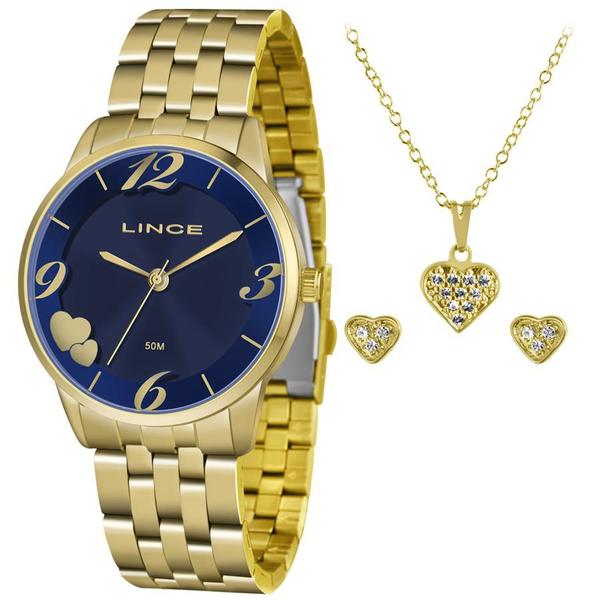 Relógio Lince Feminino Ref: Lrg4604l Kw08d2kx Dourado + Semijóia