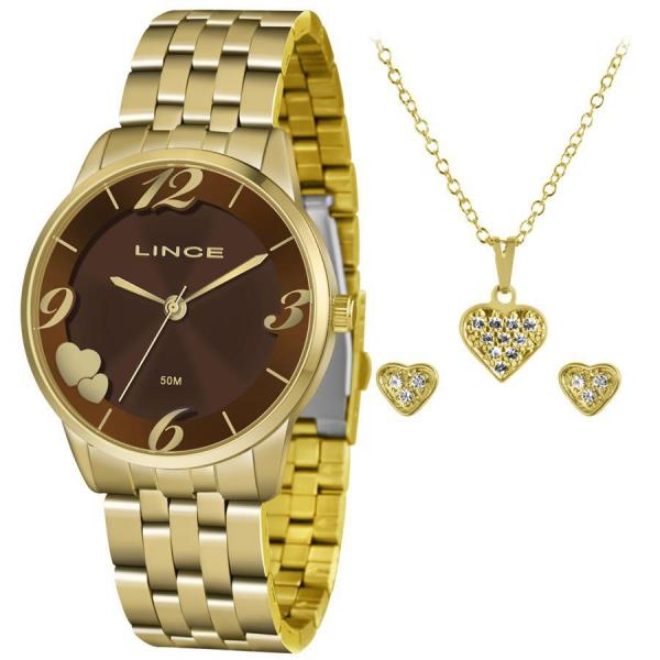 Relógio Lince Feminino Ref: Lrg4604l Kw09n2kx Dourado + Semijóia