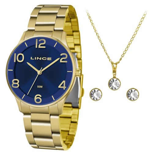 Relógio Lince Feminino Ref: Lrg4603l Kw24d2kx Dourado + Semijóia