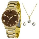 Relógio Lince Feminino Ref: Lrg4603l Kw22n2kx Dourado + Semijóia