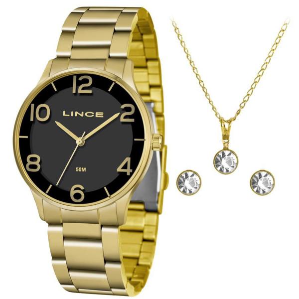 Relógio Lince Feminino Ref: Lrg4603l Kw23p2kx Dourado + Semijóia