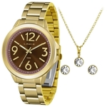 Relógio Lince Feminino Ref: Lrgh089l Kv52n2kx Dourado + Semijóia