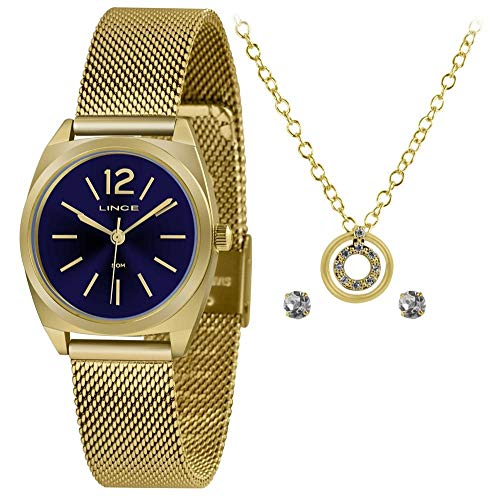 Relógio Lince Feminino Ref: Lrgh121l Kx32d2kx Dourado + Semijóia