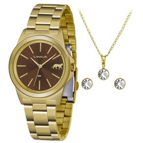 Relógio Lince Feminino Ref: Lrgh125l Kx25n1kx Dourado + Semijóia