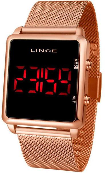 Relógio Lince Feminino Rose Led Vermelho Mdr4596l Pxrx