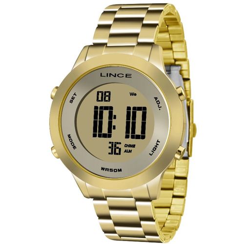 Relogio Lince Feminino Sdph037l Kxkx Digital Dourado