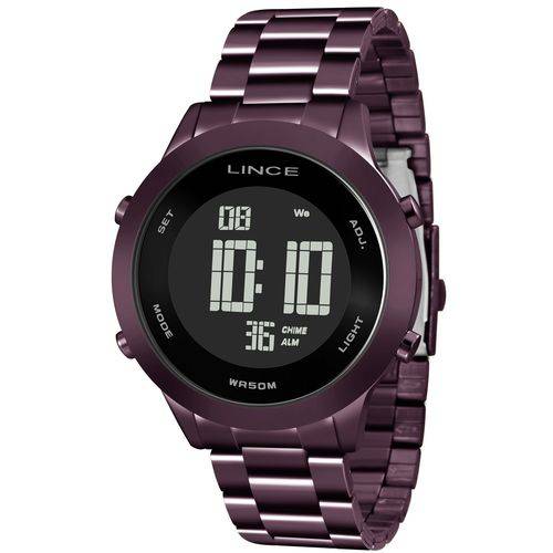 Relogio Lince Feminino Sdph083l Pxux Digital Roxo Negativo