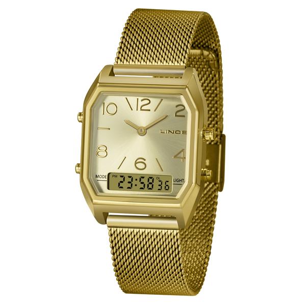 Relógio Lince LAGH119L C2KX - Dourado - Pulseira Estilo Esteira