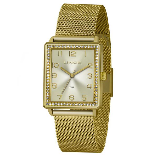 Relógio LINCE LQG4665L C2KX Analógico Dourado Pulseira Estilo Esteira