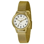 Relógio Lince LRG4653L B2KX feminino dourado mostrador branco