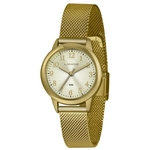Relógio Lince LRG4653L C2KX feminino dourado mostrador dourado