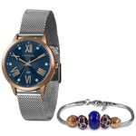 Relógio Lince LRT4651L KX59 feminino bicolor mostrador azul