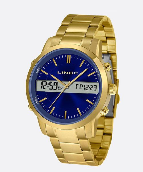 Relógio Lince Masculino Digital e Analógico Dourado MAG4489S D1KX