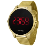 Relogio Lince Masculino Digital Mdg4586l Pxkx Aço Dourado