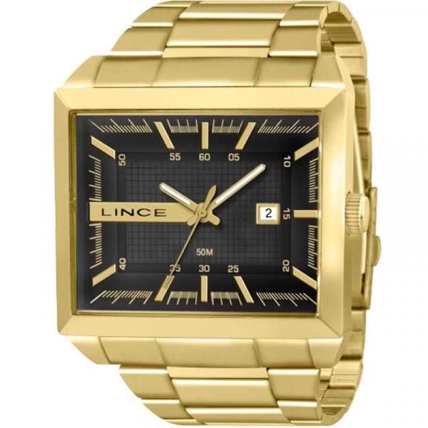 Relógio Lince Masculino Dourado MQG4267SP1KX Analógico 5 Atm Cristal Mineral Tamanho Médio