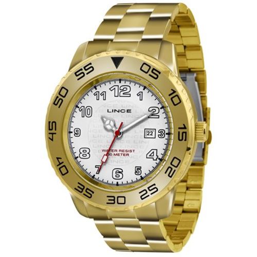 Relógio Lince Masculino Dourado Mrg4335l-b2kx