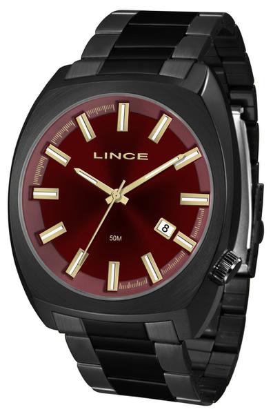 Relogio Lince Masculino Grande Analógico Preto Vermelho MRN4584S