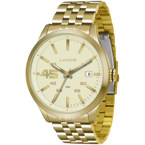 Relogio Lince Masculino Mrg4356s C2kx Dourado Aço Analogico