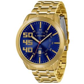 Relogio Lince Masculino Mrg4332s D2kx Dourado Azul Aço