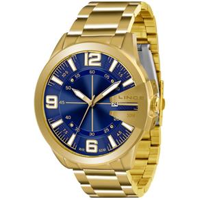 Relogio Lince Masculino Mrg4333s D2kx Dourado Azul Aço