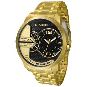 Relogio Lince Masculino Mrgh049s P2kx Dourado Preto Aço