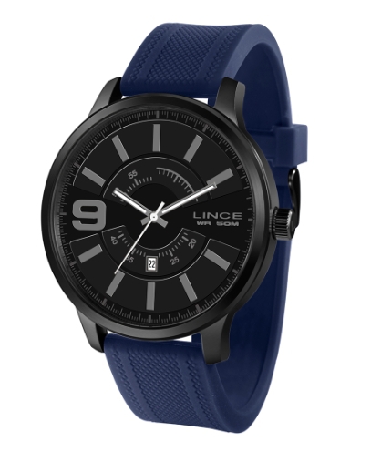 Relógio Lince Masculino Mrph094s P2dx Pulseira Silicone Azul