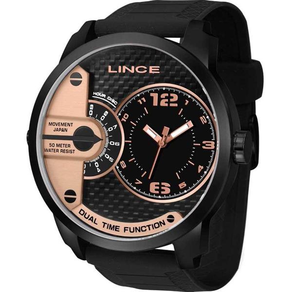 Relógio Lince Masculino Preto MRPH050SP2PX Analógico 5 Atm Cristal Mineral Tamanho Grande