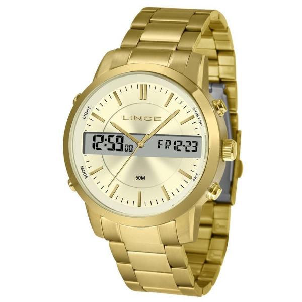 Relógio Lince Masculino Ref: Mag4489s C1kx Anadigi Dourado