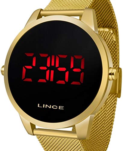 Relógio Lince Masculino Ref: Mdg4586l Pxkx Digital LED Dourado