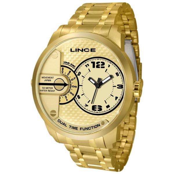 Relógio Lince Masculino Ref: Mrgh049s C2kx Big Case Dourado