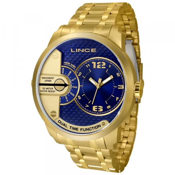 Relógio Lince Masculino Ref: Mrgh049s D2kx Big Case Dourado