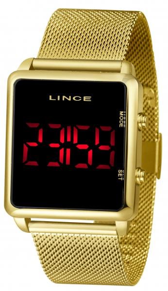 Relógio LINCE MDG4596L PXKX LED VERMELHO Gold/Dourado
