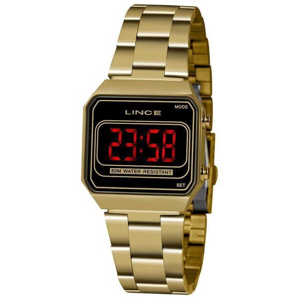 Relógio Lince MDG4645L PXKX Digital feminino dourado