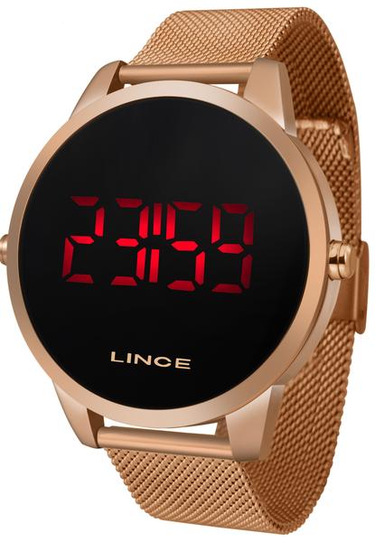 Relógio LINCE MDR4594L PXRX Rose Gold LED VERMELHO Redondo