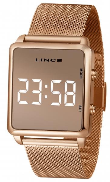 Relógio LINCE MDR4619L BXRX Digital Rose Gold LED BRANCO