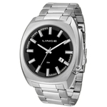 Relógio Lince MRM4585S P1SX masculino prateado mostrador preto