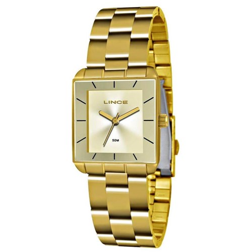 Relógio Lince Quadrado Dourado - Lqg4583l