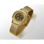 Relógio LINCE SDPH109L CXKX digital pulseira aço Dourado