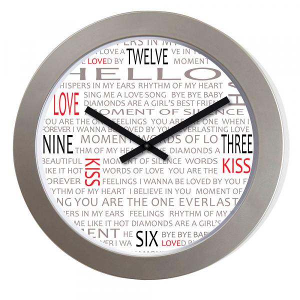 Relógio Love 65,5 Cm Prata Nextime