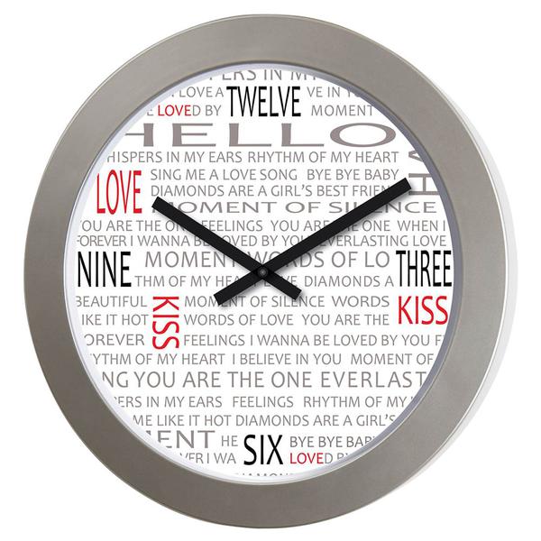 Relógio Love 38,5 Cm Prata Nextime