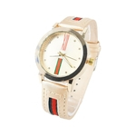 Relogio Luxo Casual Classico Pulseira de Couro Sport Branco