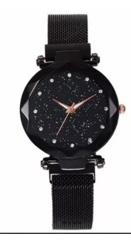 Relógio Céu Estrelado Pulseira de Ímã Cor Preto Feminin (Preto)