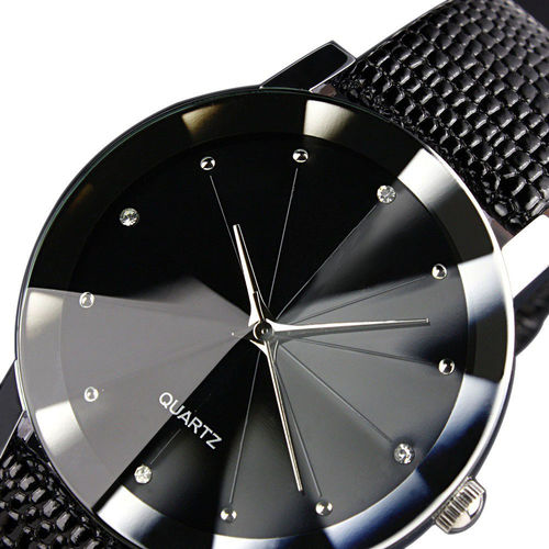 Relogio Luxo Feminino Casual Classico Pulseira de Couro Sport Preto