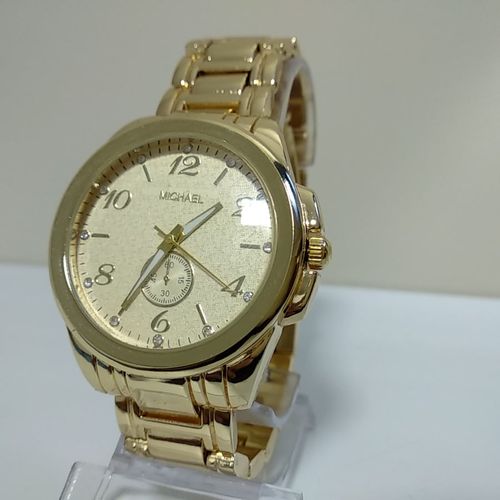 Relógio Feminino Dourado Luxo Casual Elegante