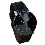 Relogio Luxo Feminino Casual Pulseira de Couro Sport Preto