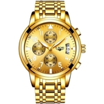 Relógio Luxo Lige Original Dourado A Prova D Água