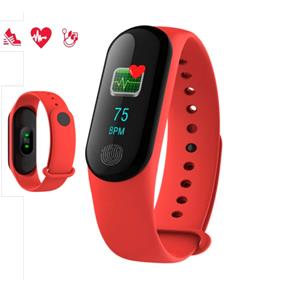 Relógio M3 Inteligente Smartband Monitor Cardíaco Vermelho